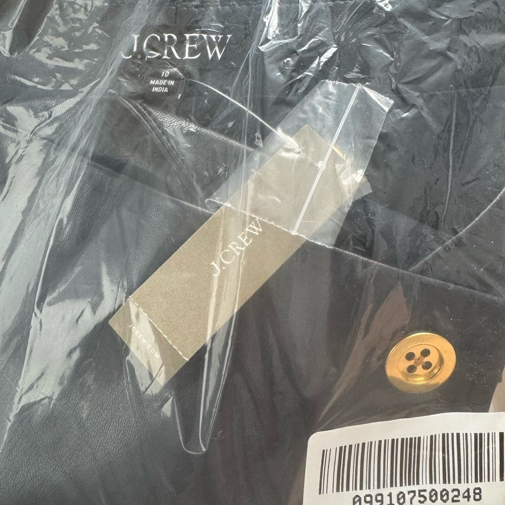 NWT J CREW Mini wrap skirt in faux patent leather in dark navy - Picture 5 of 6
